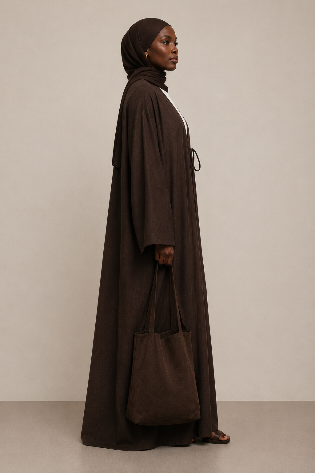 Abaya Luna in Dunkelbraun - Zaytouna