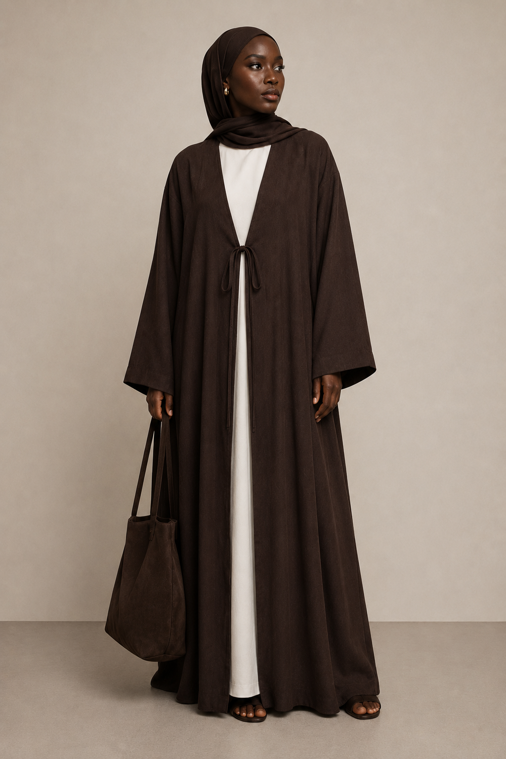 Abaya Luna in Dunkelbraun - Zaytouna