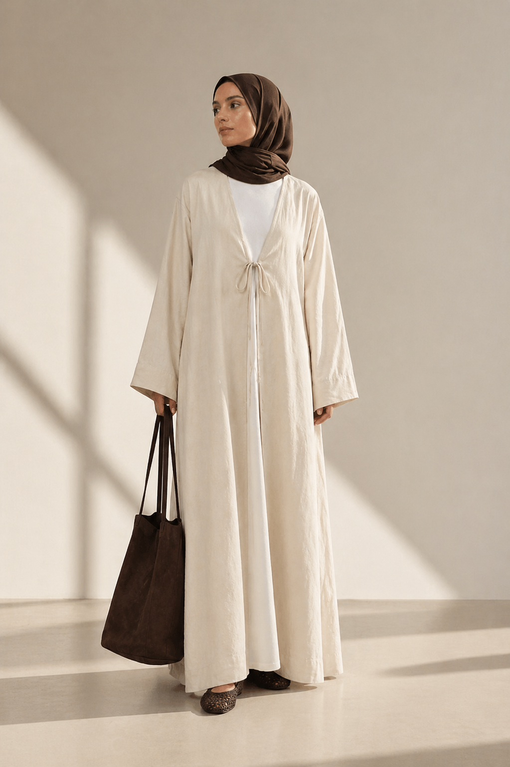 Abaya Luna in Ivory - Zaytouna