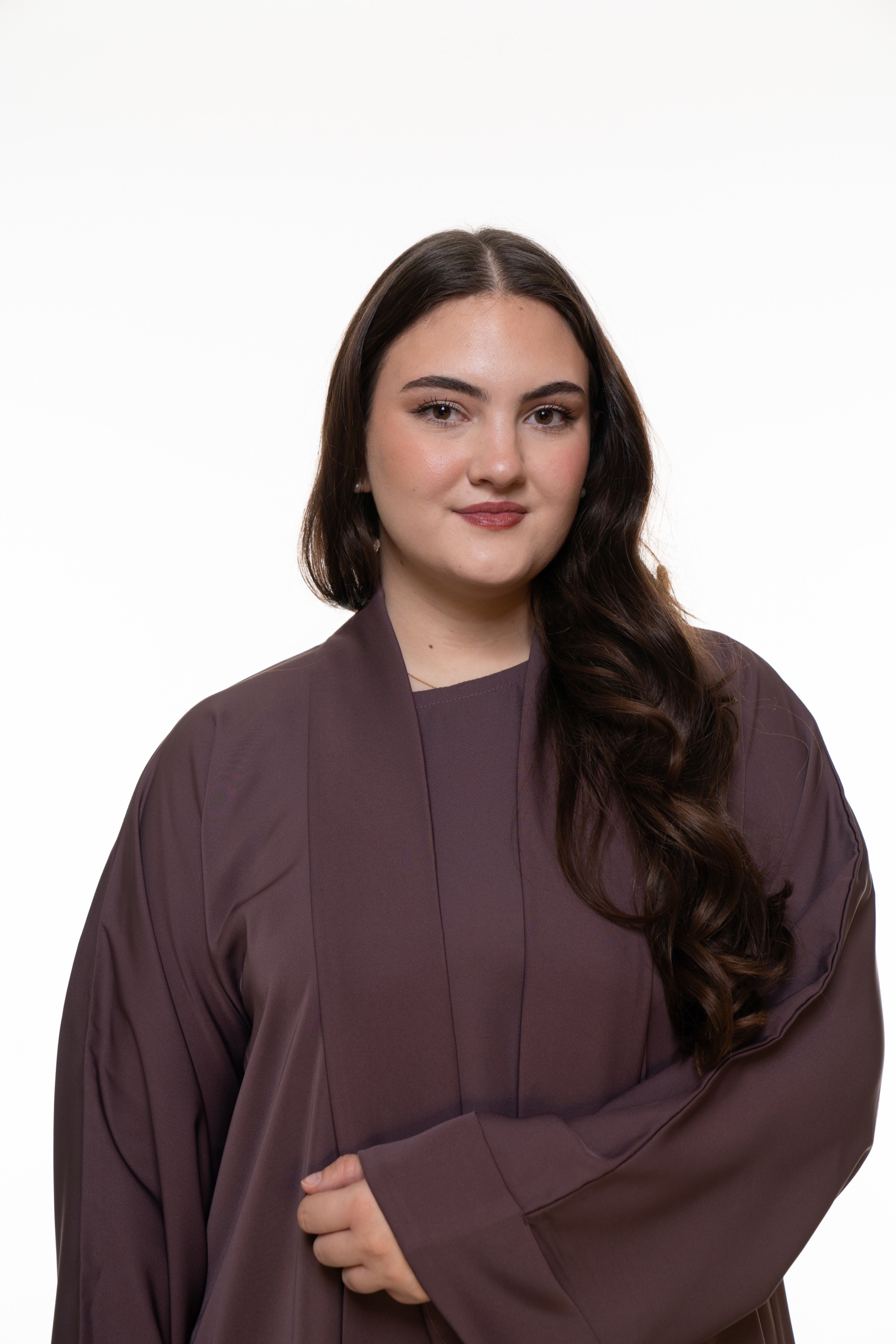 Abaya in Dunklem Mauve – Set aus Hijab & Unterkleid - Zaytouna