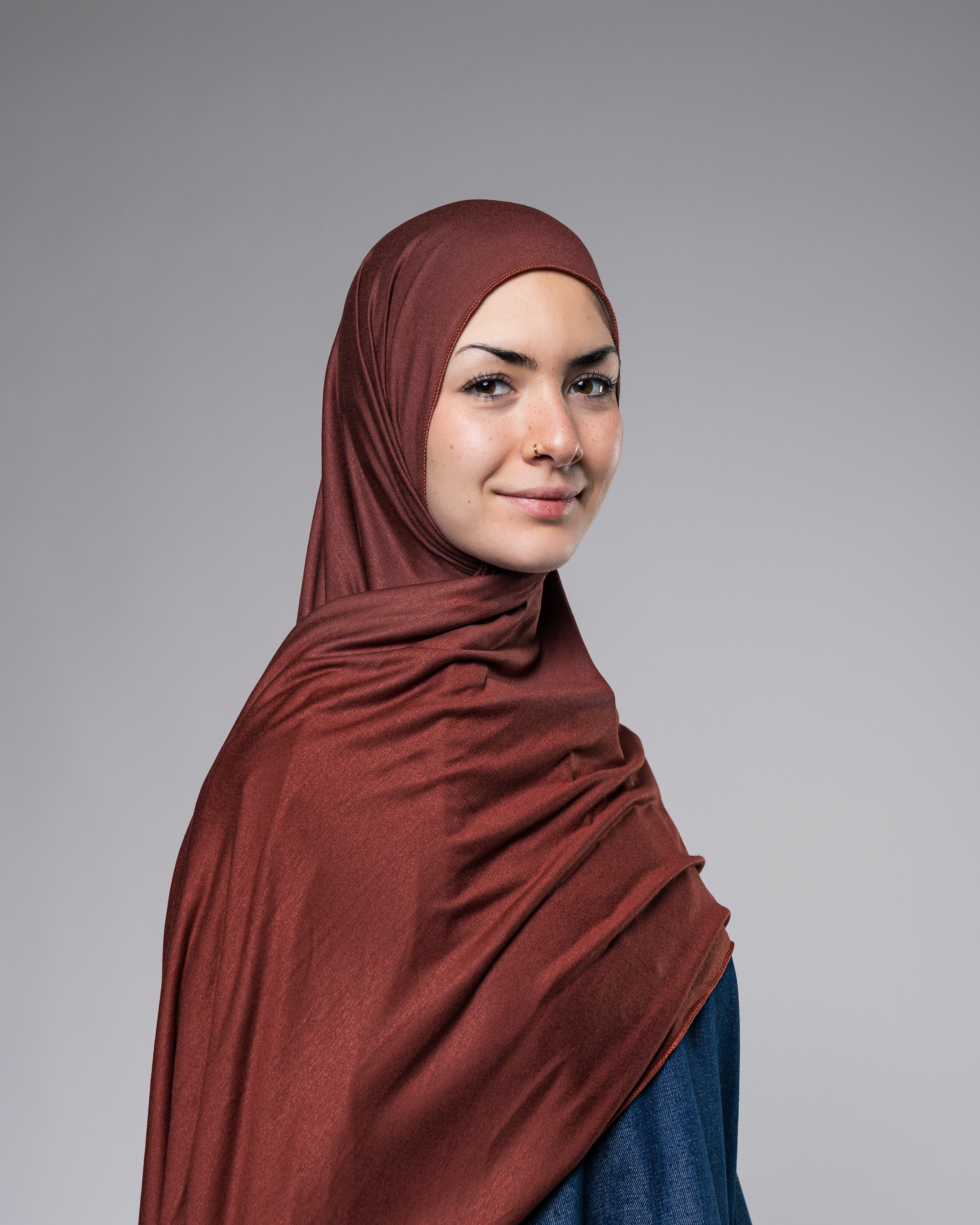 Soft Jersey Hijab in Terracotta - Zaytouna