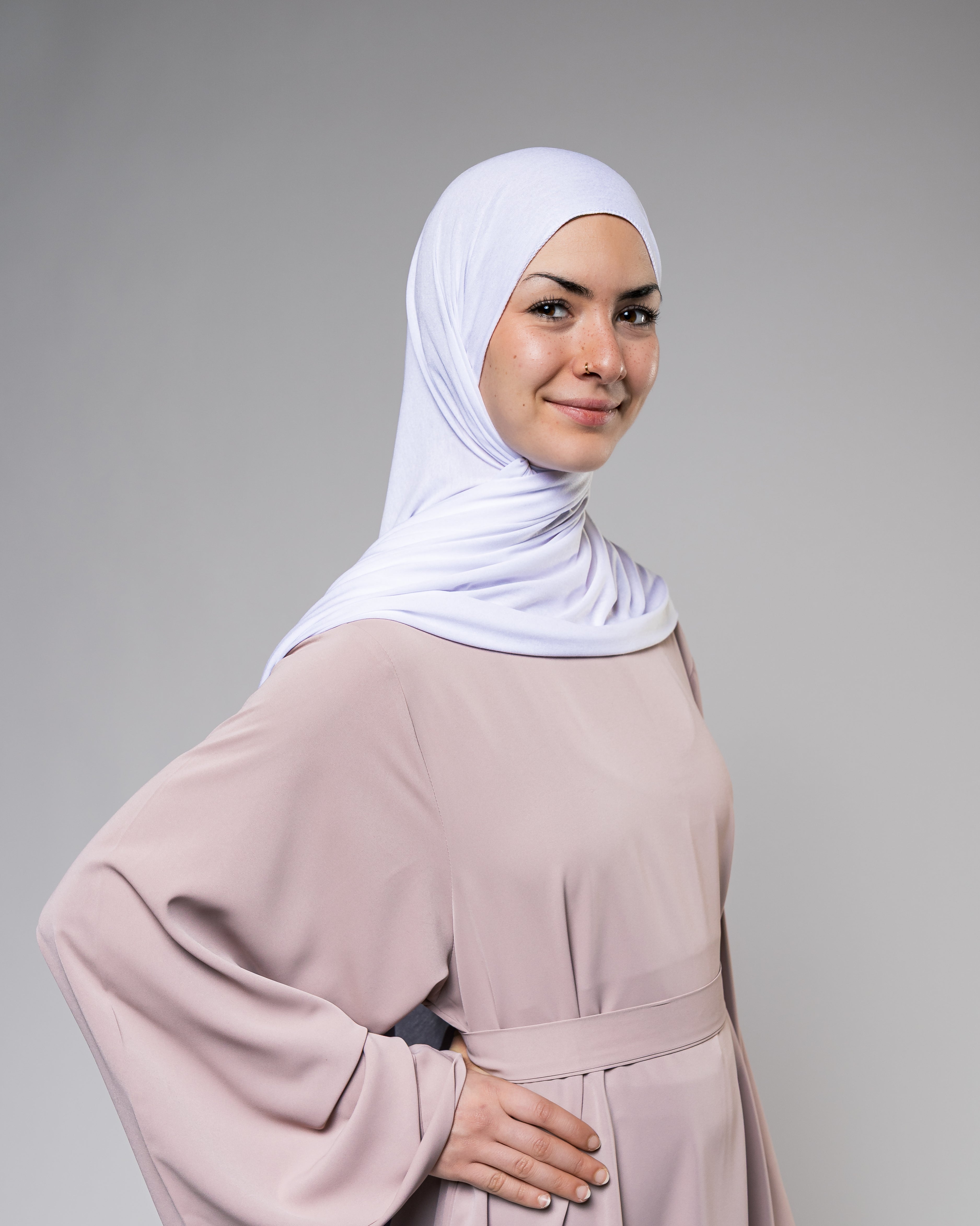 Soft Flow Abaya in Dusty Rose - Zaytouna