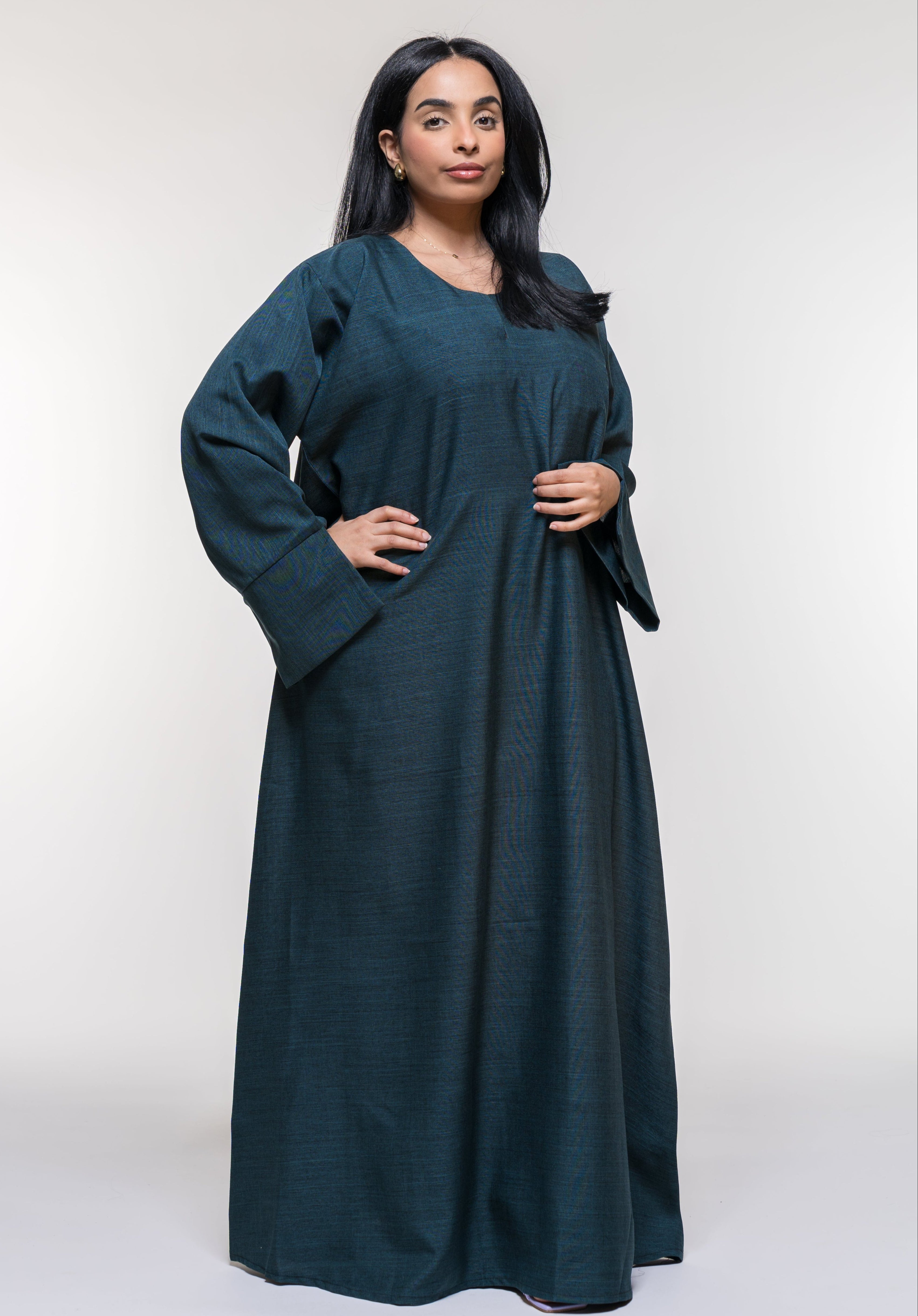 Abaya in Graphitblau - Set mit Hijab - Zaytouna