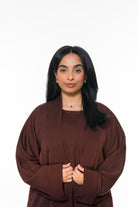 Abaya in Kastanienbraun – Set aus Hijab & Unterkleid - Zaytouna