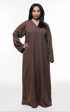 Abaya in Kaffee-Braun mit Halbmond – Set mit Hijab - Zaytouna