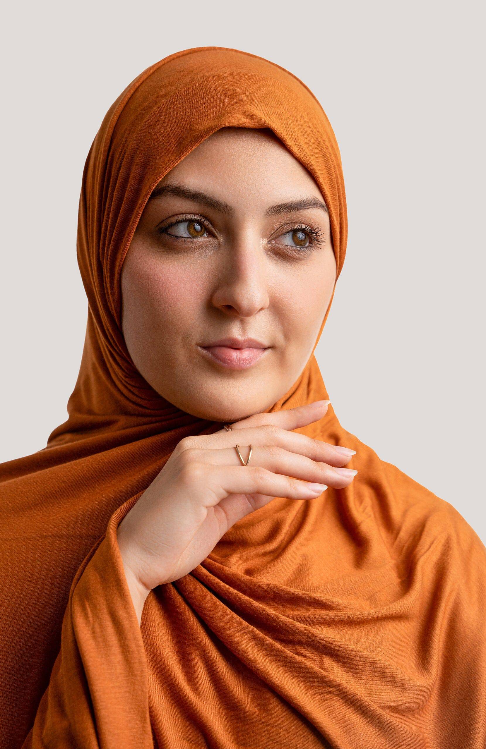 Jersey Hijab in Kupferorange - Zaytouna